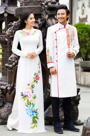 Áo dài vẽ MV559