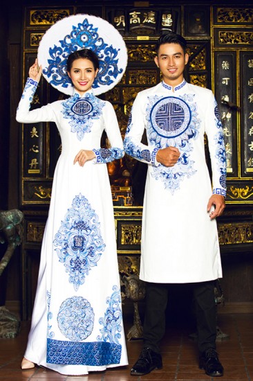Áo dài cặp nam nữ MV480