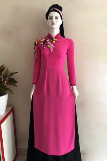 Áo dài thêu ruy băng MV241