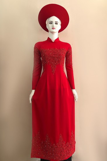 Áo dài cưới kết ren cầu kỳ MV338