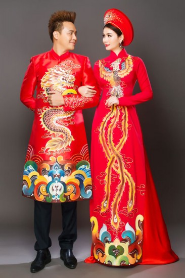 Áo dài vẽ MV318